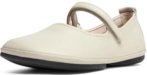 Nina - K201365-022 - Ballerina's - Beige - Leer - Plat - Klittenband - Casual