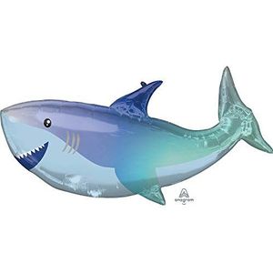 Anagram Shark SuperShape Folie Ballonnen 38""/96cm w x 18""/45cm h