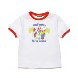 United Colors of Benetton T-shirt voor kinderen en jongeren, Wit, 1 jaar