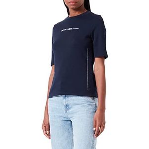 TOM TAILOR Denim Dames T-shirt met opstaande kraag en print 1032840, 10668 - Sky Captain Blue, M