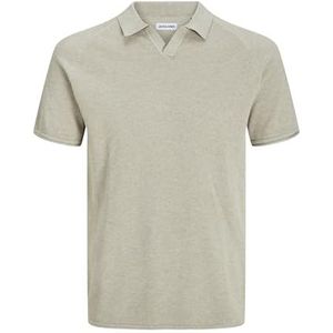 JACK & JONES Jjhill Knit Split Neck, Havermout, XS, Heren, havermout, XS