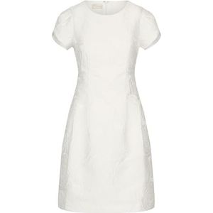 Apart korte jacquardjurk van matglanzend, plastic jacquard, Crème, 38