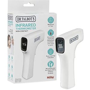 Dr. Talbot's Easy Handle Non-Contact Infrarood Thermometer Met LED-Scherm, Koorts Waarschuwing Indicator, Reading Voor Baby, Kinderen En Volwassenen, Wit