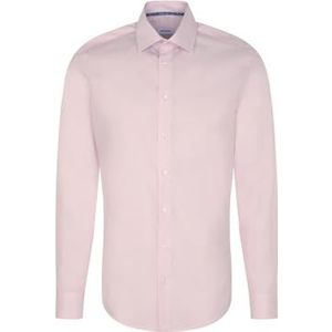 Seidensticker Zakelijk overhemd voor heren, slim fit, strijkvrij, kent-kraag, lange mouwen, 100% katoen, roze, 41