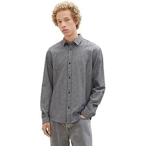 TOM TAILOR Denim Herenhemd, 29653 - Zwart Wit Chambray, M