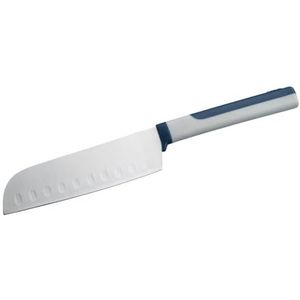 Tasty Santoku mes met 13cm Klinge – Hoogwaardig Edelstaal, Functioneel, Vaatwasserbestendig, Grijs en Kleurrijk, Hangbaar