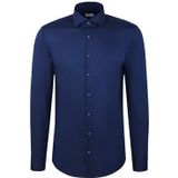 Seidensticker - Businessoverhemd - Donkerblauw - Slim 1/1 Kentkraag Ruit