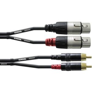 Cordial CFU 1,5 FC Audio Adapterkabel [2x XLR-bus - 2x Cinch-stekker] 1.50 m Zwart