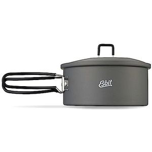 Esbit Outdoor kookpan 1100 ml - camping pot van hard geanodiseerd aluminium - incl. deksel met praktische ophanging