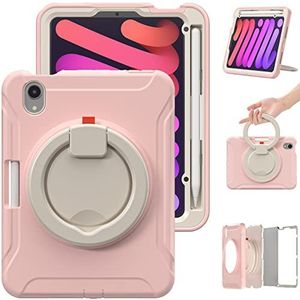 Nieuwe iPad Mini 6 Case 2021 voor Kids, Heavy Duty Schokbestendig Robuuste met 360 Graden Swivel Handvat Robuuste Case