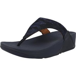 Fitflop Lulu Glitz teenpaal sandalen voor dames, Middernacht Marine, 43 EU