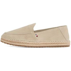 TOMMY HILFIGER Heren HILFIGER FLEX ESPA SUÈDE LOAFER Espadrilles, BEIGE (Beige), 8 UK, Beige, 42 EU