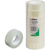 Plakband transparant mm 15 x 10 m verpakking 10 stuks