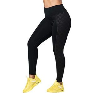 Zumba Dames Hoge Taille Workout Fitness Compressie Activewear Gym Leggings, Bold Black 8, XS