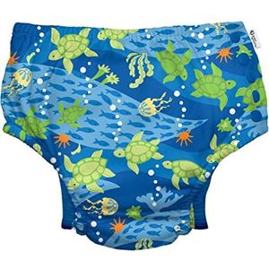 i play.® by Green Sprouts Herbruikbaar, Eco Snap Swim Diaper met Gussets, UPF 50+, 12 mo, Royal Blue Turtle Journey - print, gepatenteerd design, standaard 100 door Oeko-Tex®-gecertificeerd