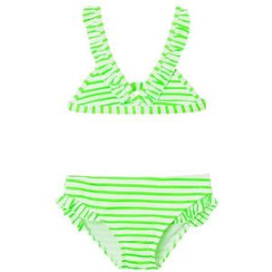 NAME IT Nkfzaley Bikini, Green Gecko/Stripes: jet Stream, 122/128 cm