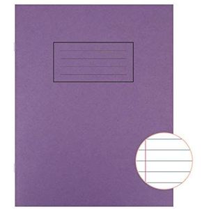 Silvine School Oefenboek bekleed met marge - 48 pagina's 203x165mm [Pack van 10] paars
