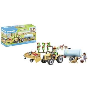PLAYMOBIL Country 71442 Tractor met aanhanger en watertank, verse oogst op de boerderij, leren over het milieu, leuk fantasierijk rollenspel, duurzaam speelgoed voor kinderen vanaf 4 jaar
