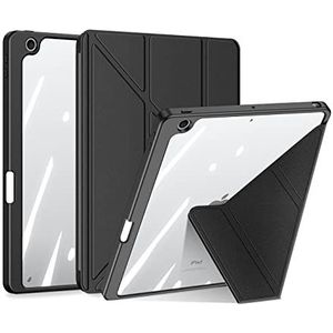 iPad Air 10.9 hoes, geschikt voor 2020/2022 4/5e generatie PU lederen hoes met penhouder, ondersteuning Auto Wake/Sleep magnetische scheiding verticale schermhouder acryl transparant
