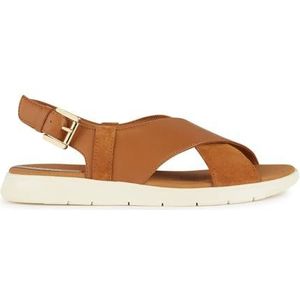 Geox D DANDRA B Slide Sandalen voor dames, cognac, 41 EU, cognac, 41 EU