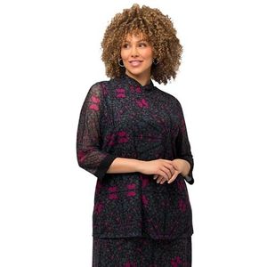 Ulla Popken Shirt  grijs / pink / zwart