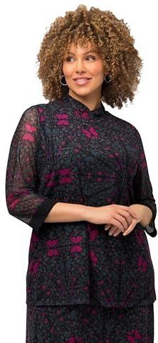 Ulla Popken Shirt  grijs / pink / zwart