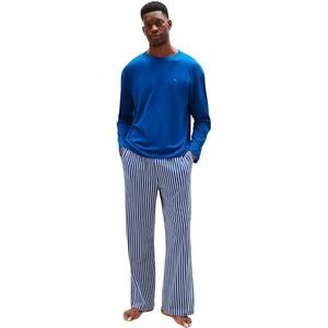 TOMMY HILFIGER Pyjama lang  donkerblauw / wit