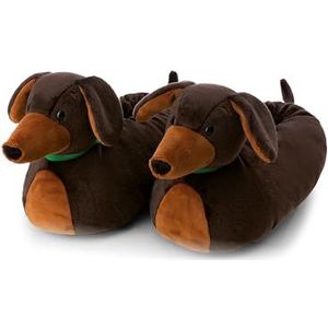 NICI - Pantoffels - Bruin - Teckel - Dierenschoenen met Antislipzool