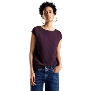 T-shirt met structuur, Dark Berry Purple, 36