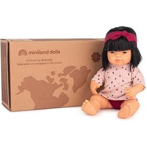 Miniland Cadeauset poppen: 38 cm Aziatische babypop plus duneset, meerkleurig, 31219