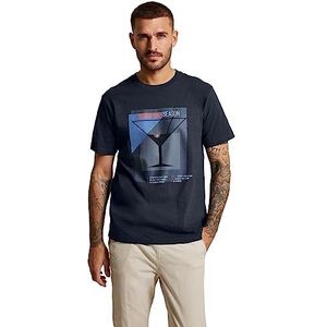 Street One MEN Shirt met korte mouwen, nachtblauw, M