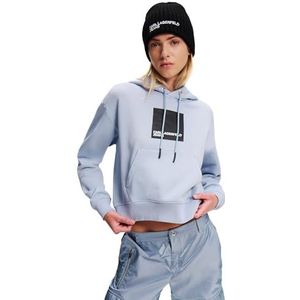 Karl Lagerfeld Jeans, Dames, Box Logo Hoodie, Regular Fit, Blauw, S