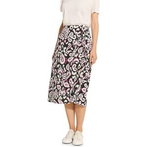 Cecil B361492 midirok met print, zwart, M dames, Zwart, M