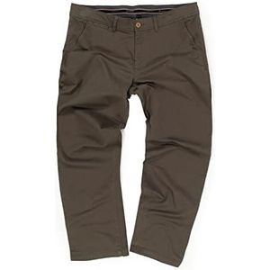 JP 1880 Heren grote maten grote maten Menswear L-8XL Chino, elastische band, regular fit, tot maat 70/35 721190, Donker olijf, 34W x 32L