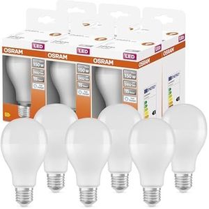 OSRAM LED STAR KLASSIK A150 LED LAMP til E27 Socket, Pear Shape, FR, 2452 Lumen, Daylight White (6500K), udskiftning til konventionelle 150W pærer, ikke dæmpbar, 6-pack