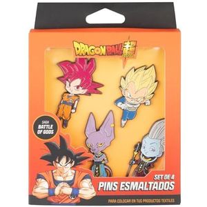 Grupo Erik Set Of 4 Enamel Pins - Dragon Ball Super Manga | Cute Pin Badges, Bag Pins | Dragon Ball Gifts Under 15 Pounds, Anime Gifts For Friends
