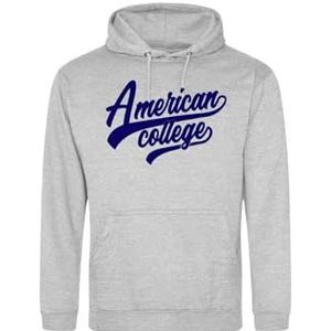 AMERICAN COLLEGE USA Sweatshirt met print, warme kleding, uniseks, kinderen, jongens en meisjes, casual, model ACSCW1 MELL Grey 14 jaar, Grijs, 14 ans