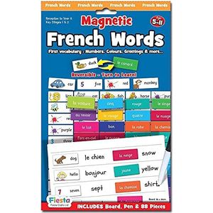 Fiesta Crafts Magnetic French Words Kit for Kids - Educational Learning Set for Children to Learn to Read and Write Words and Sentences. Ages 3 to 8 years