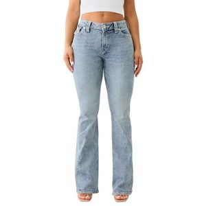 True Religion Jeans Dames Denim Joey Mid Rise Flare Flap Single Naald Stiksels Pant, Peak Spot, 30