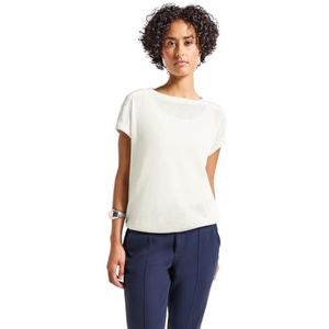 Street One Dames Shirt met gebreide look in Wit, in size: 34