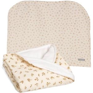 MIMUSELINA Babydeken voor geboorte, winterdeken voor babybed en kinderwagen, 90 x 70 cm, warm en licht, voor winter en tussenseizoen, kinderdeken, 100% katoen, ecru