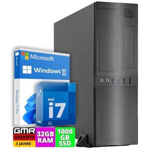 Office PC mit Intel i7 | 4.0GHz | 32 GB RAM | 1000 GB SSD | DVD±RW | Office Word | Excel | USB3 | Windows 11 Pro | Multimedia Computer mit 3 Jahren Garantie!