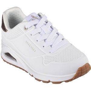Skechers Uno Gen1 Shimmer Away, sportschoenen voor meisjes en jongens, 35 EU, Witte synthetische trim, 38 EU