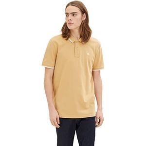 TOM TAILOR Denim Heren 1037033 Poloshirt, 31041-Brown Rice, S, 31041 - Brown Rice, S