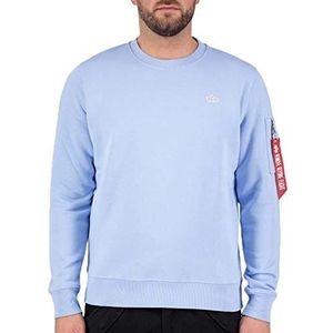 ALPHA INDUSTRIES Emb Sweater Unisex Sweatshirt voor volwassenen, Lichtblauw, XXS