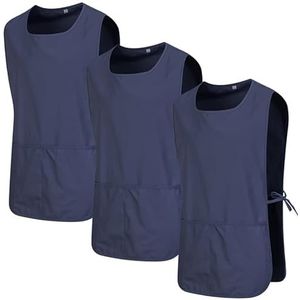 MISEMIYA - Verpakking van 3 stuks - reinigingsschort, laboratoriumuniform, kliniek, medische reiniging 3-3301, grijs 68, L