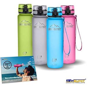 NEWSUMIT oppervlakte-sportwaterfles, BPA-vrij, 350 ml, 500 ml, 1000 ml, alle toepassingen (blauw, 350 ml - 12oz)