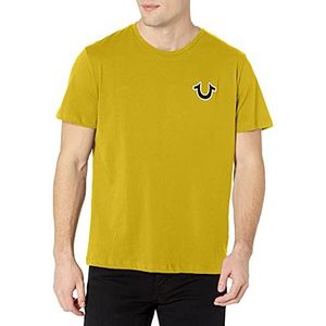 True Religion Heren Boeddha Crewneck Tee T-shirt, mustard yellow, S