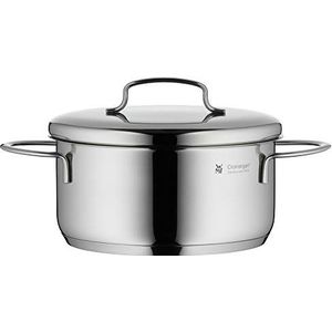 WMF Kookpot Koekenpan Inductie 16cm Klein Metalen Deksel 1,5l Mini Roestvrij Staal, Pan + steelpan, Zilver