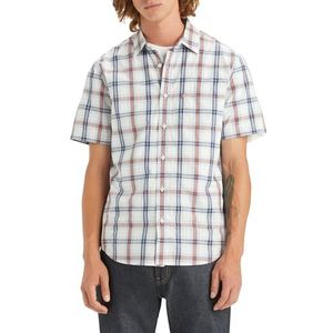 Levi's Shortsleeve Sunset 1-Pocket Standard Shirt Mannen, Micah Plaid Niagara Mist, XS